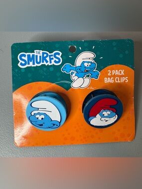 The Smurfs movie 2-Pack Blue Bag Clips Cartoon Food Sealers novelty gift